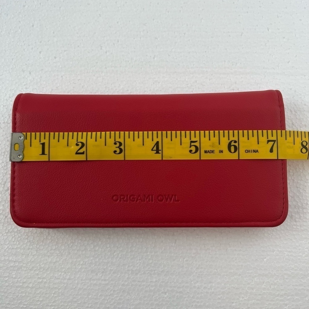 Origami Owl Red “Count Your Blessings” Snap Closure Wallet - Picture 11 of 13